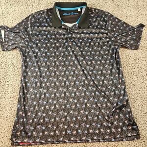 Robert Graham Polo Size L Cheers Drink Glasses Print Classic Fit